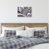 Silver Ribbons Abstracte Fine Art Canvas Afdruk (Insitu (Slaapkamer))
