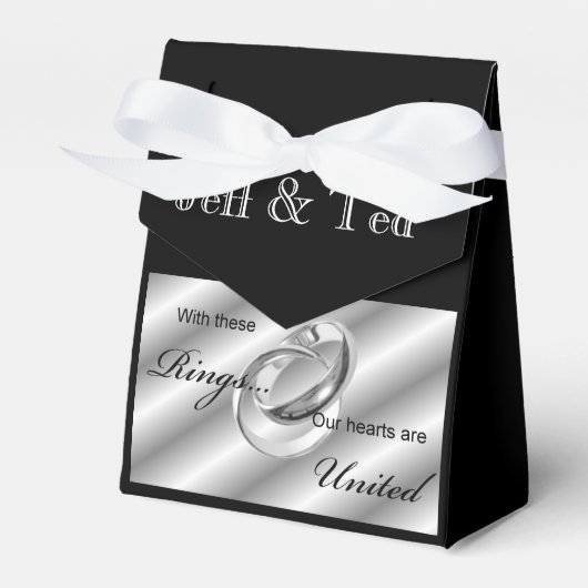 Silver Rings Gay Lesbian Wedding Ceremony Favors Bedankdoosjes (Voorkant Zijde)