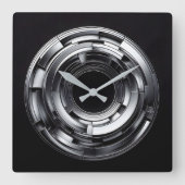 silver rings vierkante klok (Voorkant)