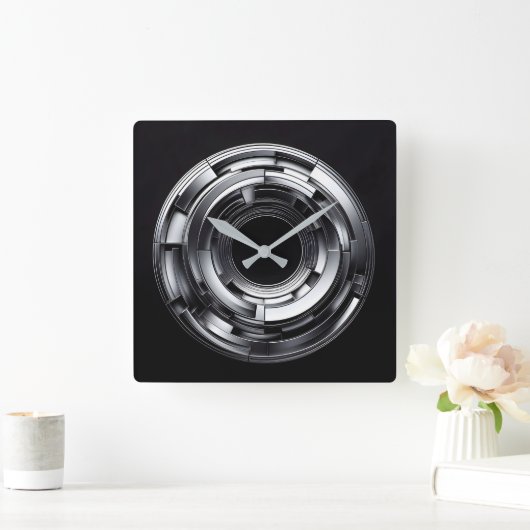 silver rings vierkante klok (Huis)