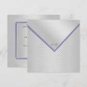 SILVER RIPPLE PAARSE TRIM WEDDING INVITATION KAART (Voorkant / Achterkant)