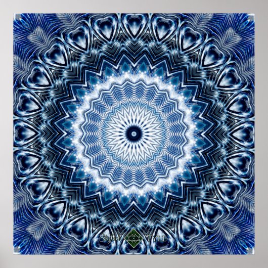 Silver Ripples Mandala 2 Poster (Voorkant)