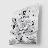 Silver Rock 25th Silver Wedding Jubileum Vierkante Klok (Hoek)