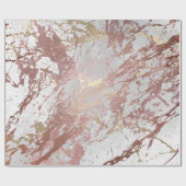 Silver Roos Abstract Gold Metallic Glass Stromen Cadeaupapier (Vlak)