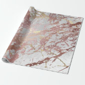 Silver Roos Abstract Gold Metallic Glass Stromen Cadeaupapier (Uitgerold)