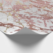 Silver Roos Abstract Gold Metallic Glass Stromen Cadeaupapier (Hoek)