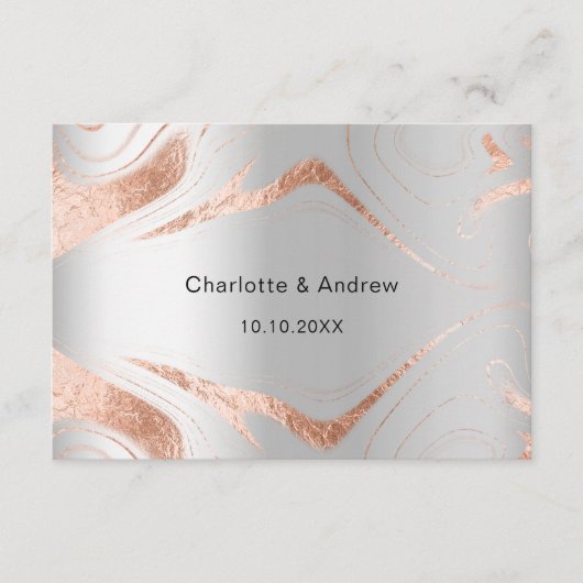 Silver roos bruiloft reactie website QR code RSVP Informatiekaartje (Voorkant)