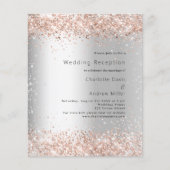 Silver roos bruiloft receptie uitnodiging (Voorkant)