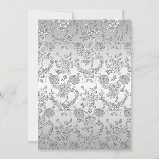 Silver Roos Cross Baptism/Christening Uitnodiging (Achterkant)