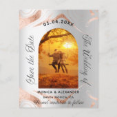 Silver roos foto QR budget bruiloft opslaan van de Flyer (Voorkant)