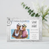 Silver Roos Gay Photo Save the Date (Staand voorkant)