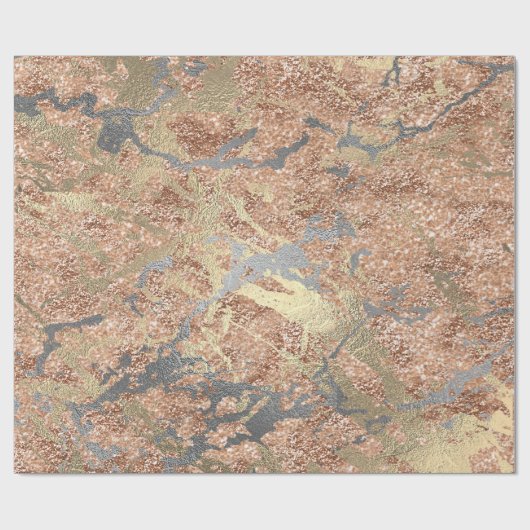 Silver Roos Gold Abstract Molten Champaign Gold Cadeaupapier (Vlak)