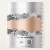 Silver roos gold agate marble name script 2023 planner (Achterkant)