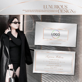 Silver Roos Gold Decor Chic met Logo Professional Visitekaartje