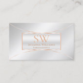 Silver Roos Gold Decor met monogram en foto Visitekaartje (Voorkant)