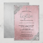 Silver Roos Gold Diamond Lace Cross doop Kaart (Voorkant / Achterkant)