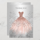 Silver Roos Gold Dress Bedankkaart (Voorkant / Achterkant)