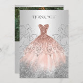 Silver Roos Gold Dress Bedankkaart (Voorkant / Achterkant)