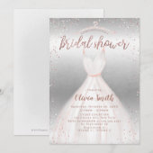 Silver Roos Gold Elegant Dress Vrijgezellenfeest Kaart (Voorkant / Achterkant)