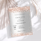 Silver roos gold formeel budget bruiloft uitnodigi