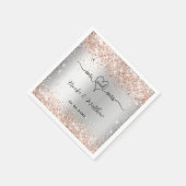 Silver roos gold glitter de heer mrs hart bruiloft servet (Hoek)