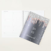 Silver roos Gold glitter druppelt monogram 2023 op Planner (Display)