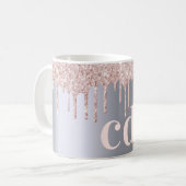 Silver roos Gold glitter druppelt monogram Koffiemok (Voorkant links)