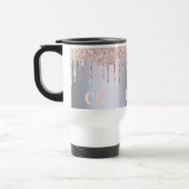 Silver roos Gold glitter druppelt monogram Reisbeker (Links)