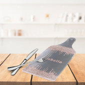 Silver roos Gold glitter druppelt naam op Snijplank