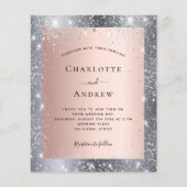 Silver roos Gold glitter elegant bruiloft Flyer (Voorkant)