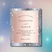 Silver roos Gold glitter elegant bruiloft Flyer