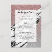 Silver Roos Gold Glitter en Marble Geometric Informatiekaartje (Voorkant)
