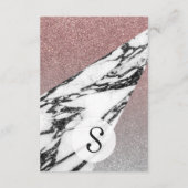 Silver Roos Gold Glitter en Marble Geometric Informatiekaartje (Achterkant)