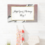 Silver Roos Gold Glitter en Marble Geometric Spandoek (Insitu)