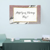 Silver Roos Gold Glitter en Marble Geometric Spandoek (Beurs)