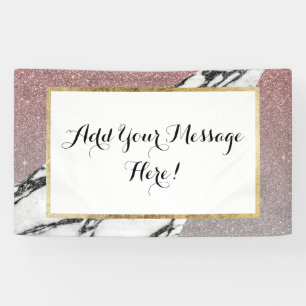 Silver Roos Gold Glitter en Marble Geometric Spandoek