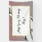 Silver Roos Gold Glitter en Marble Geometric Spandoek (Verticaal)