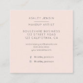 Silver roos Gold glitter ombre make-professioneel Vierkante Visitekaartje (Achterkant)