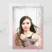 Silver Roos Gold Glitter Ombre Photo Afstuderen Kaart (Achterkant)