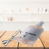 Silver roos Gold glitter sparkles name Snijplank