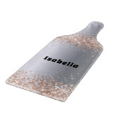 Silver roos Gold glitter sparkles name Snijplank (Hoek)