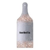 Silver roos Gold glitter sparkles name Snijplank (Voorkant)