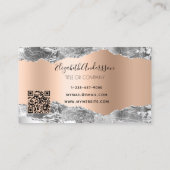 Silver roos Gold metal agate marble logo QR code Visitekaartje (Achterkant)