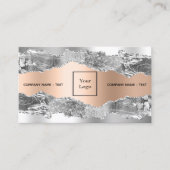 Silver roos Gold metal agate marble logo QR code Visitekaartje (Voorkant)