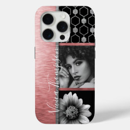 Silver & Roos Gold Photo Collage - Aanpassen iPhone 15 Pro Case