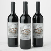Silver Roos Gold Rings Wine Label Wijn Etiket (Flessen)