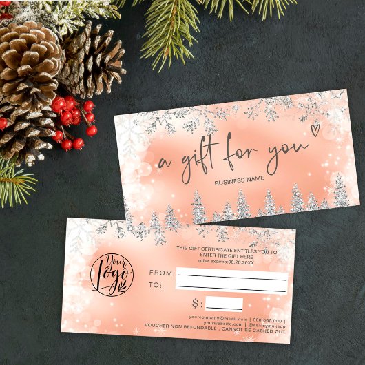 Silver roos gold snow logo gift certificate