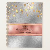 Silver roos Gold Stars Business 2026 Planner (Voorkant)