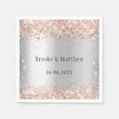 Silver roos gouden bruiloft servet (Voorkant)