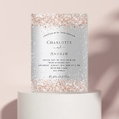 Silver roos gouden luxe bruiloft kaart